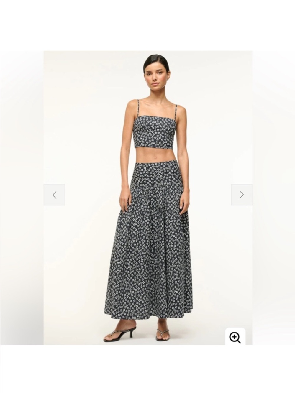 STAUD Procida Skirt Black Woodblock Floral - Picture 9 of 9